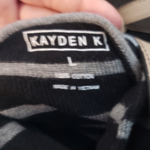 Kayden K. Black & Gray Striped Hoodie Large - Picture 6 of 10